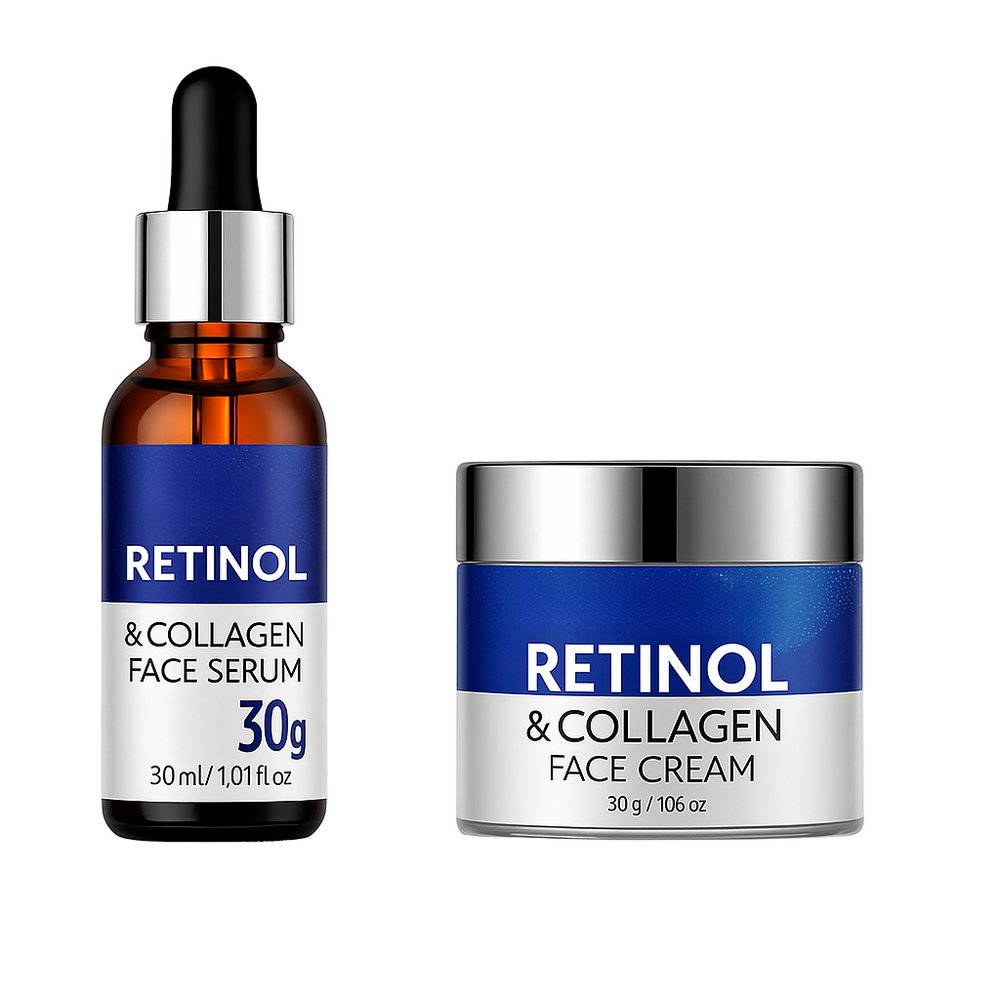 Retinol Cream & Serum Set – Anti-Aging, Wrinkle Smoothing & Skin Repair