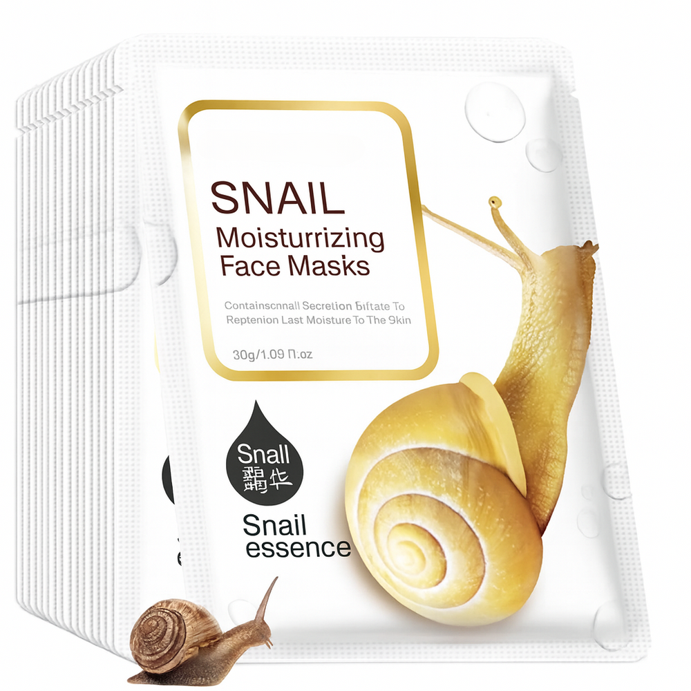 10pcs Snail Moisturizing Face Mask – Hydrating & Oil Control Skincare