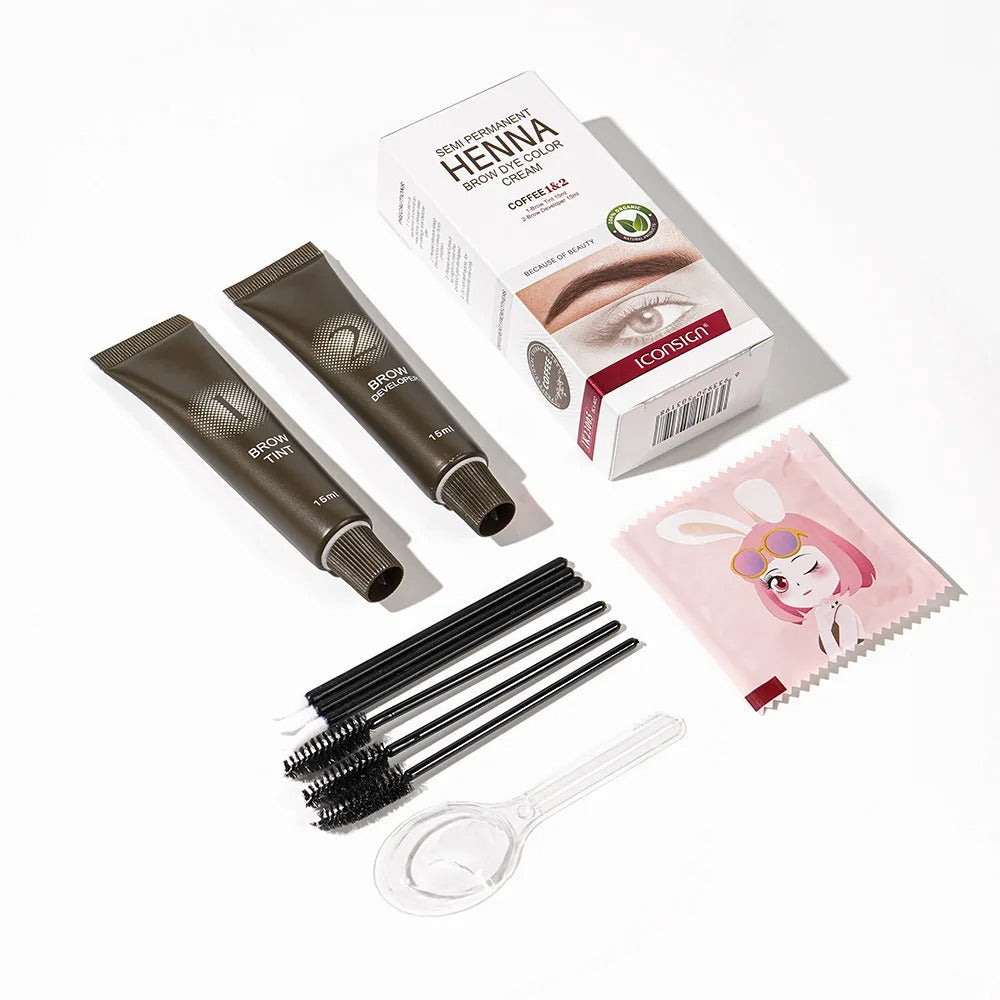 Eyelash Eyebrow Tint Kit Waterproof Long-Lasting Henna Dye Set