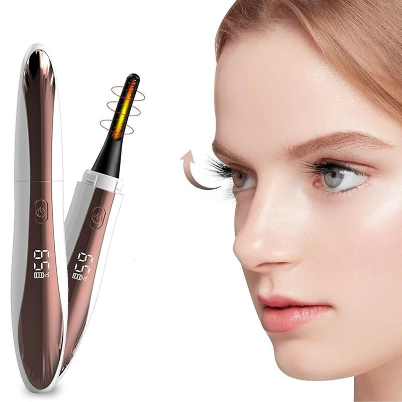 Electric Eyelash Curler with Heat Control and Brush Comb