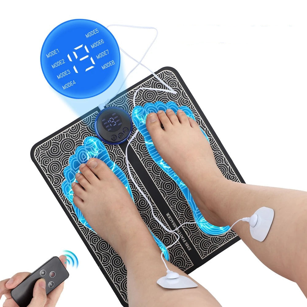 Foot Massager Pad – Microcurrent Pulse Therapy for Leg Slimming, Muscle Relief & Detox Foot Spa