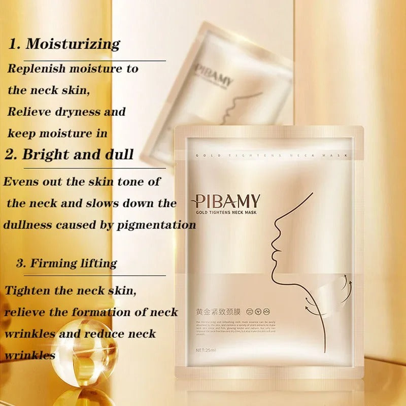 Gold Firming Neck Mask for Anti-Aging and Wrinkle Care
