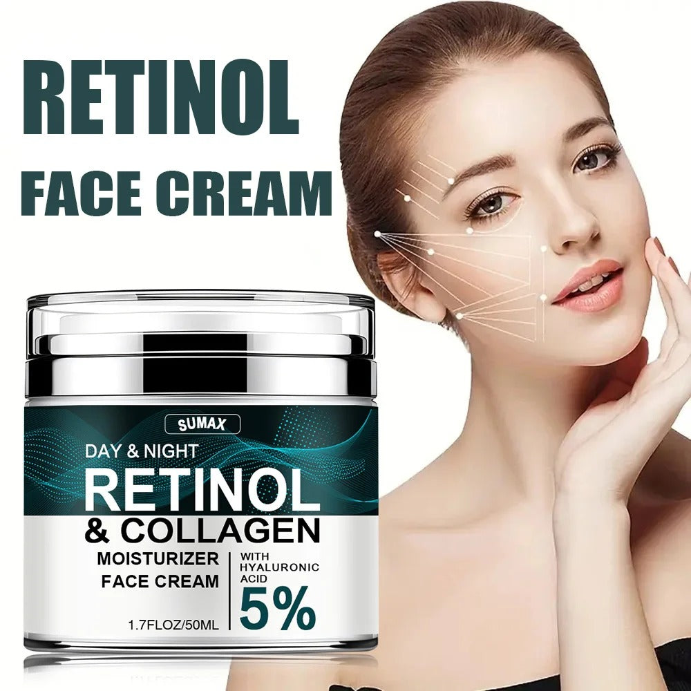 Retinol Face Cream with Collagen & Hyaluronic Acid – Moisturizing & Firming