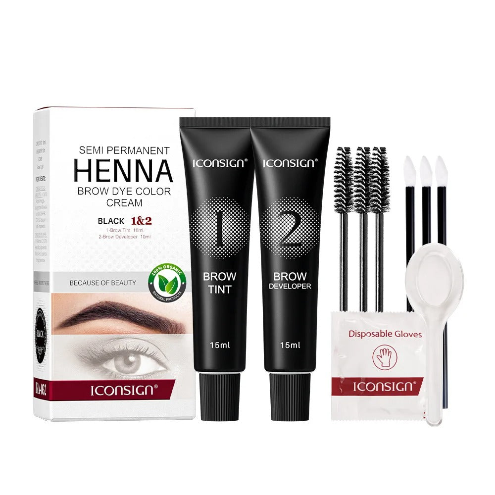 Eyelash Eyebrow Tint Kit Waterproof Long-Lasting Henna Dye Set