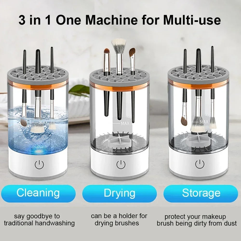 Electric Makeup Brush Cleaner with Rechargeable Automatic Cleaning Stand