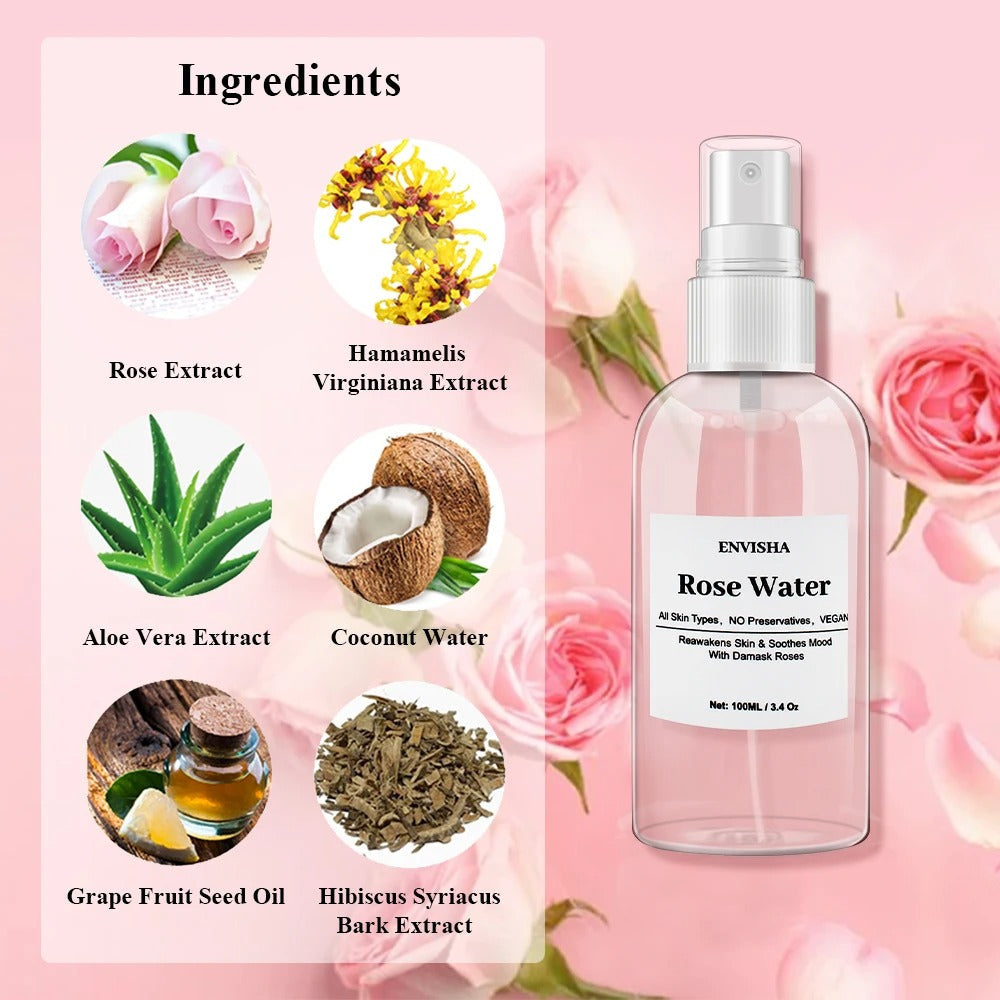 Organic Rose Water Toner for Hydration and Pore Tightening