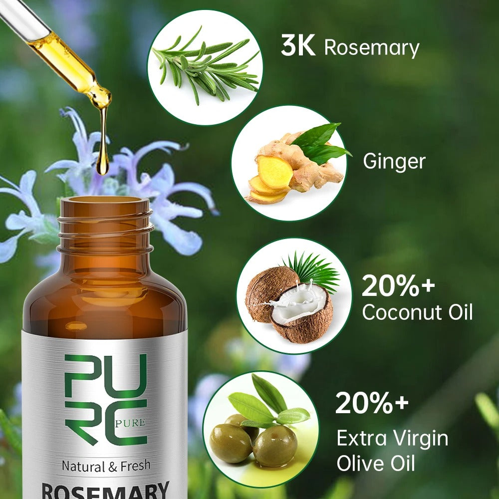 Rosemary & Ginger Hair Growth Oil – Anti-Hair Loss & Scalp Treatment