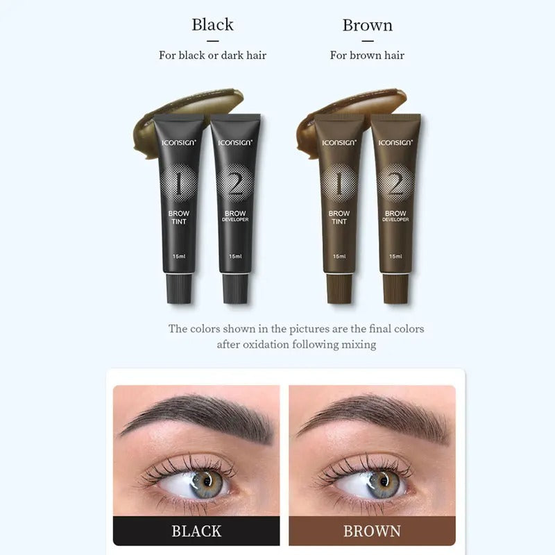 Eyelash Eyebrow Tint Kit Waterproof Long-Lasting Henna Dye Set