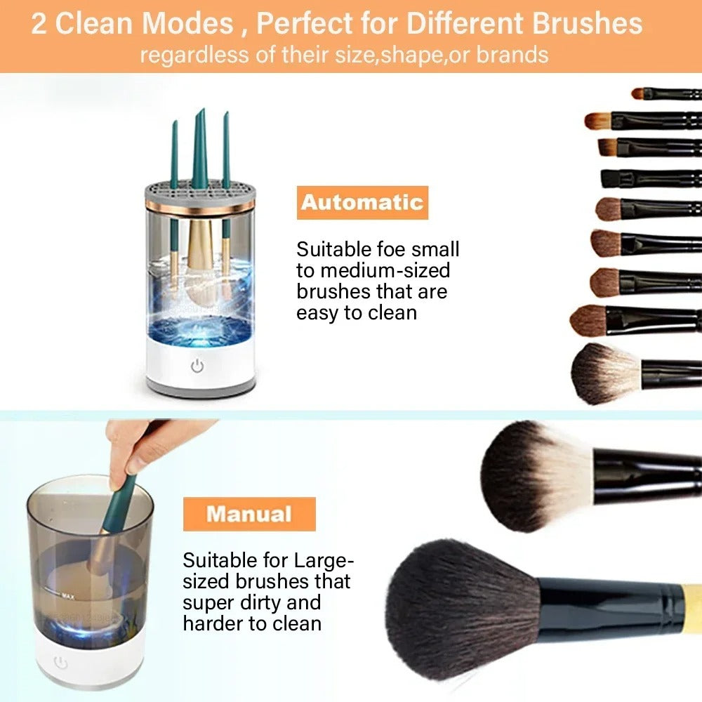 Electric Makeup Brush Cleaner with Rechargeable Automatic Cleaning Stand