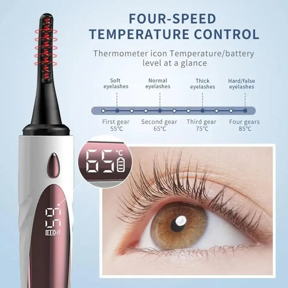 USB Heated Eyelash Curler with 4 Modes for Long Lashes