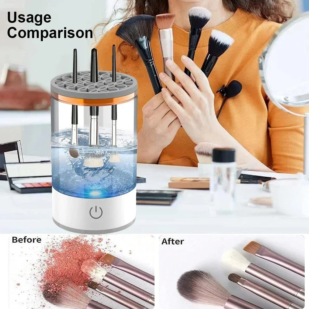Electric Makeup Brush Cleaner with Rechargeable Automatic Cleaning Stand