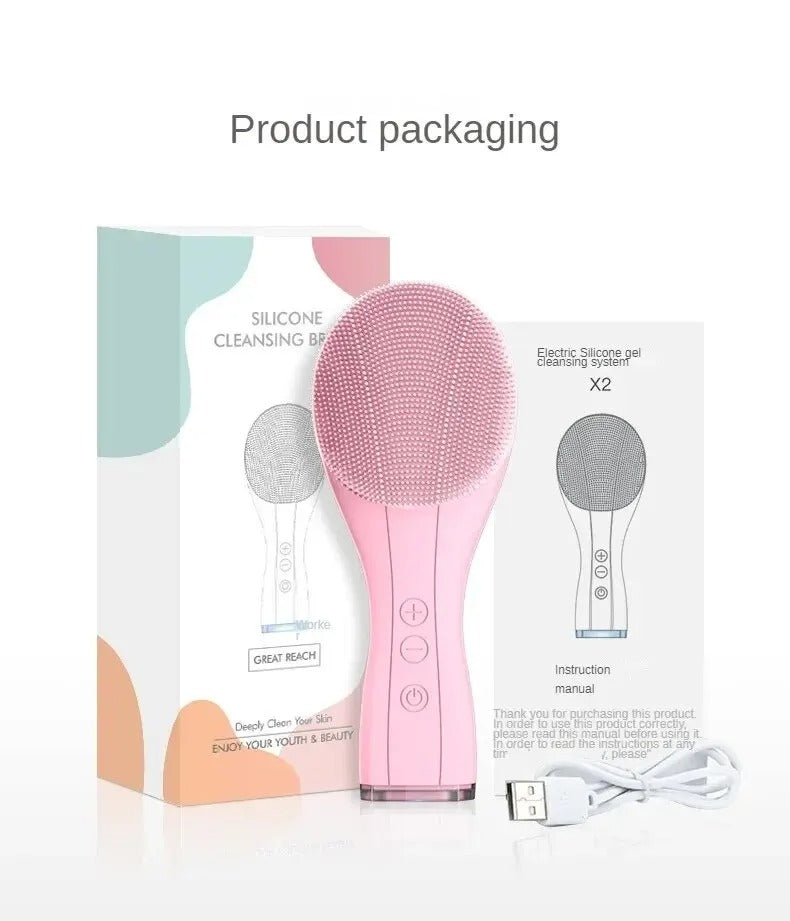 Electric Facial Cleansing Brush with Sonic Vibration Technology
