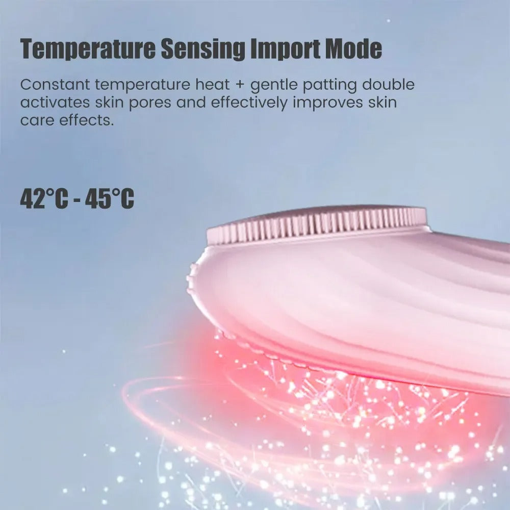 Sonic Silicone Facial Brush with Vibration and Massage Roller