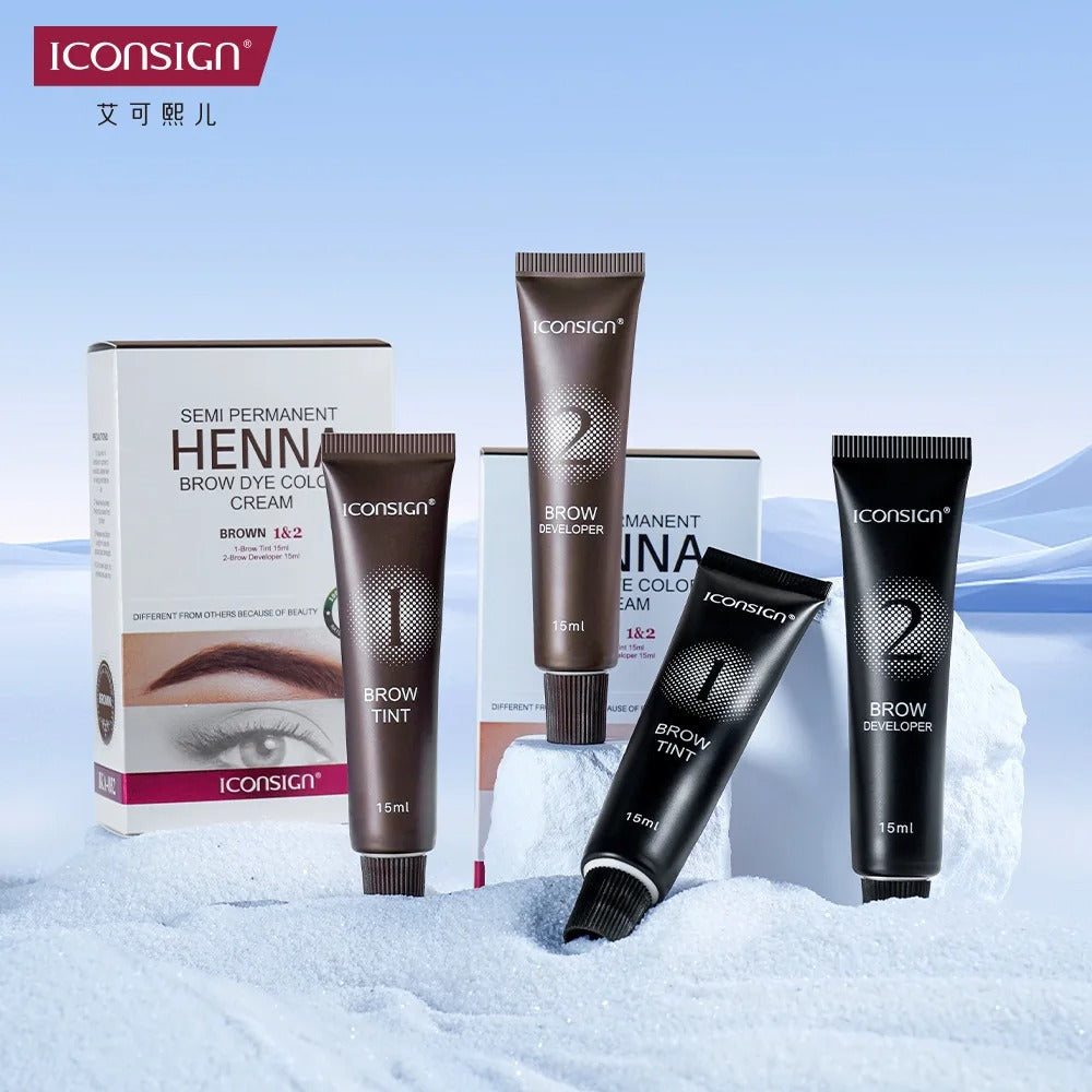 Eyelash Eyebrow Tint Kit Waterproof Long-Lasting Henna Dye Set
