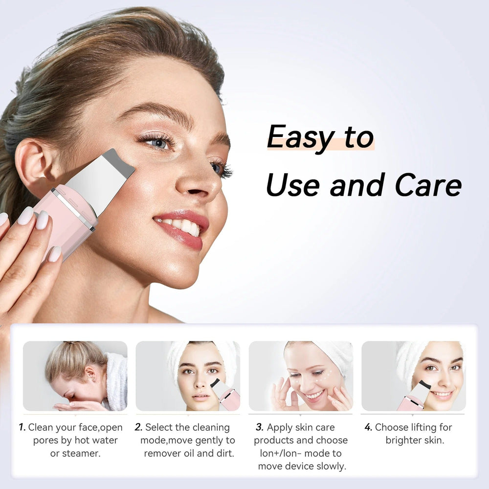 Ultrasonic Skin Scrubber for Deep Facial Cleansing & Lifting