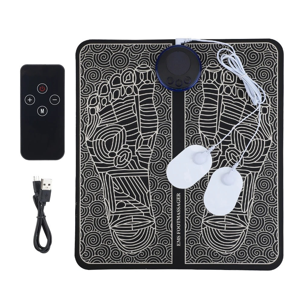 Foot Massager Pad – Microcurrent Pulse Therapy for Leg Slimming, Muscle Relief & Detox Foot Spa