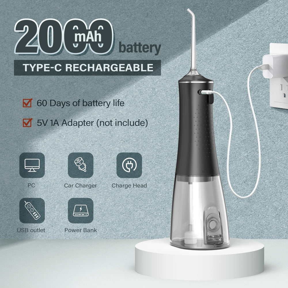Dental Water Flosser – Rechargeable Oral Irrigator with 4 Modes & Nozzles