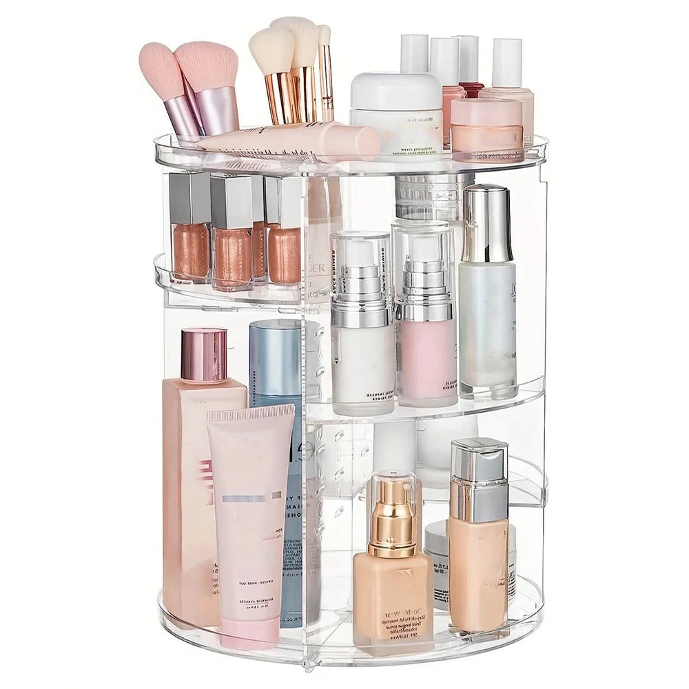 360° Rotating Makeup Organizer Shelf for Bathroom Countertop