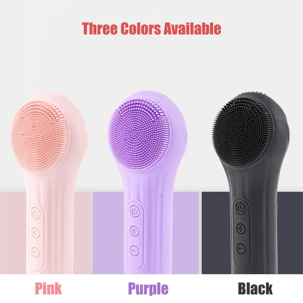 Sonic Silicone Facial Brush with Vibration and Massage Roller