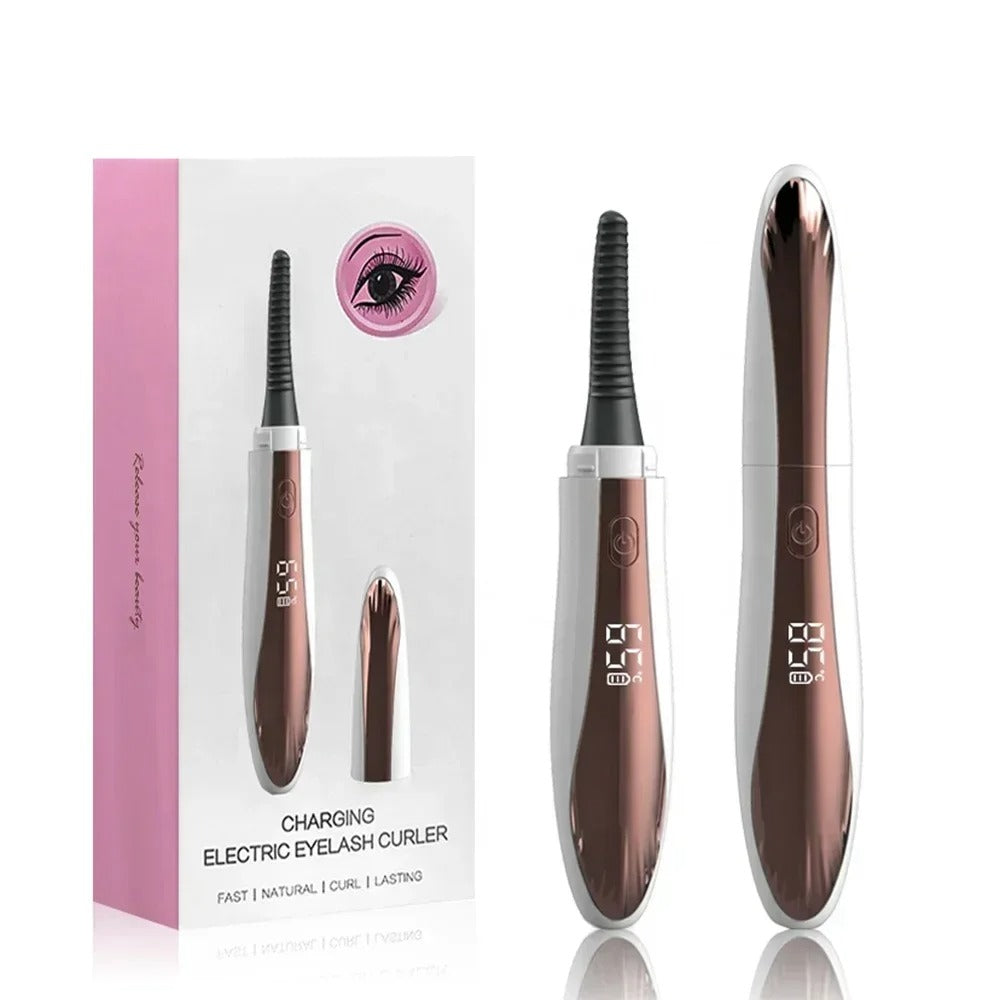 Electric Eyelash Curler with Heat Control and Brush Comb