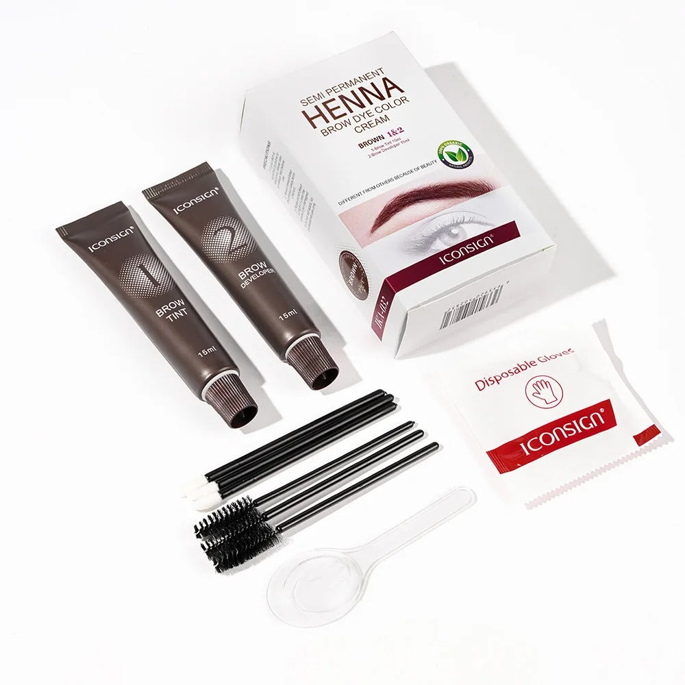 Eyelash Eyebrow Tint Kit Waterproof Long-Lasting Henna Dye Set