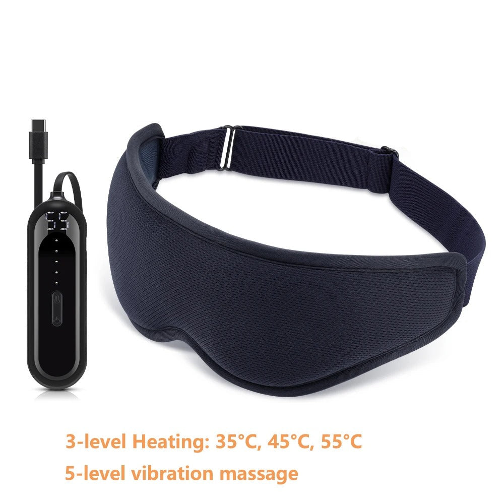 USB Heated Eye Mask with Vibration – Steam Compress & Remote Control for Dry Eye Relief, Sleep & Office Use