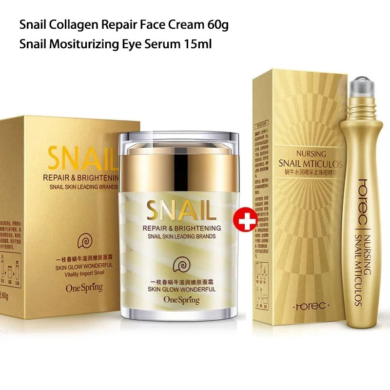 Snail Collagen Cream & Eye Serum – Anti-Aging, Whitening & Dark Circle Care