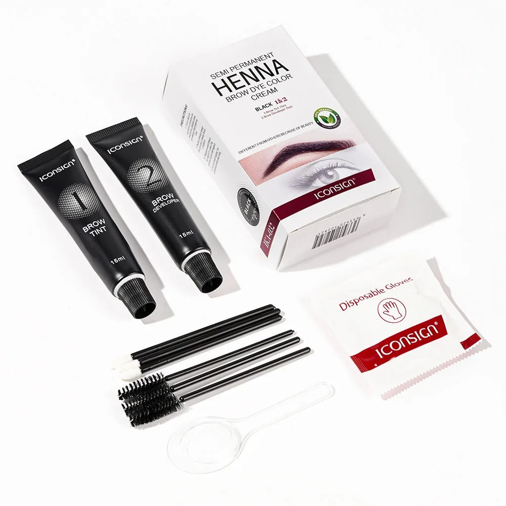 Eyelash Eyebrow Tint Kit Waterproof Long-Lasting Henna Dye Set