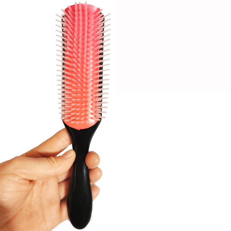 CurlEase - 9-Row Detangling Brush for Straight & Curly Hair