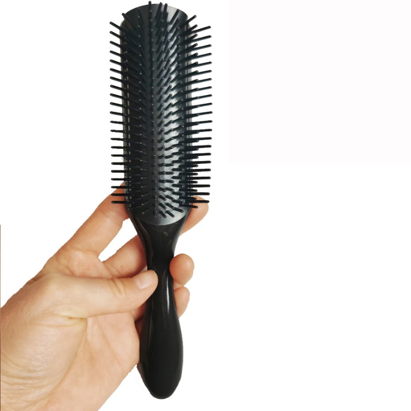 CurlEase - 9-Row Detangling Brush for Straight & Curly Hair