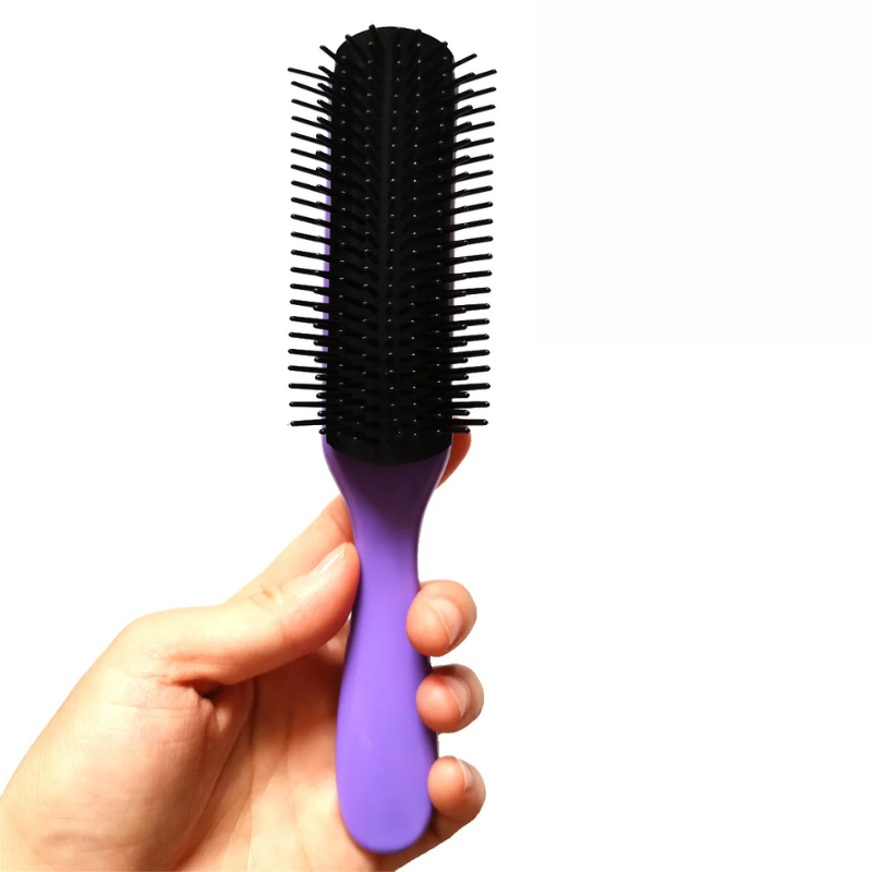 CurlEase - 9-Row Detangling Brush for Straight & Curly Hair