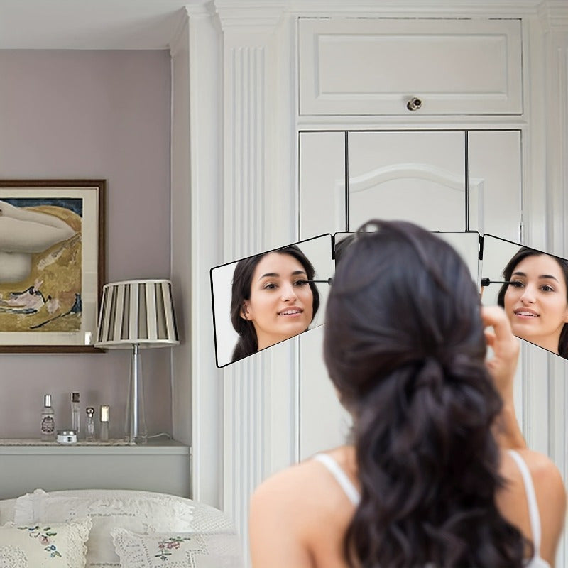 GlamAura - Rotating 3-Sided Mirror for Styling