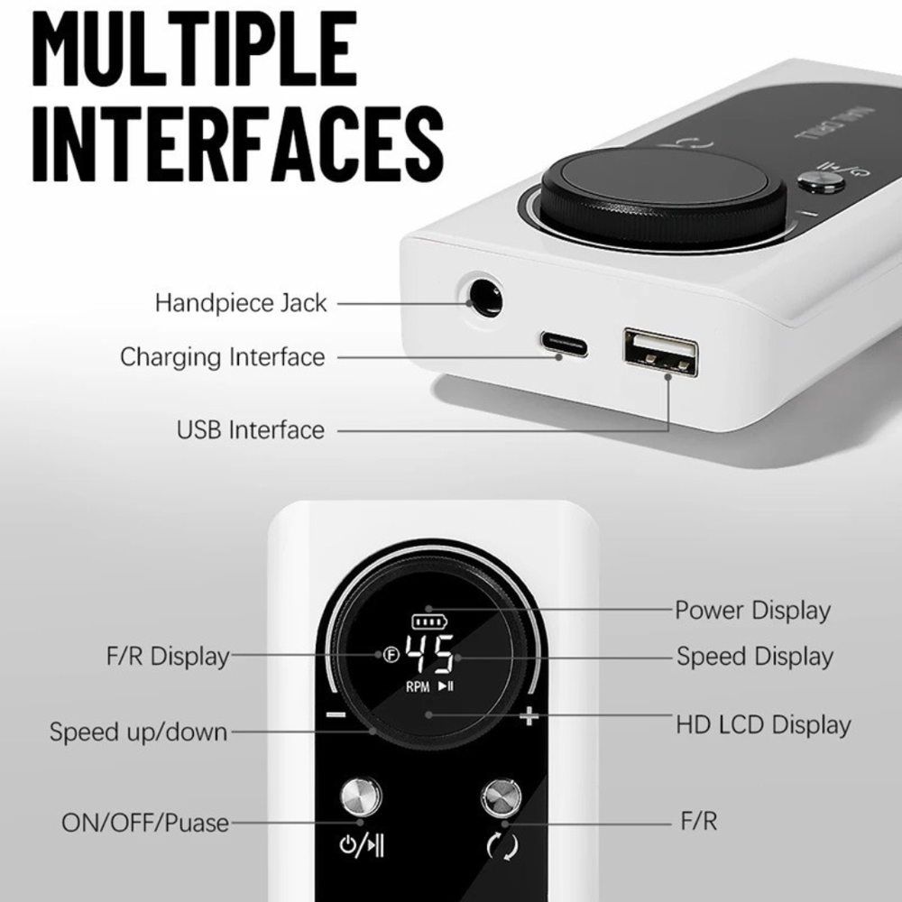 Electric Nail Drill for Acrylic Removal & Gel Manicure at Home