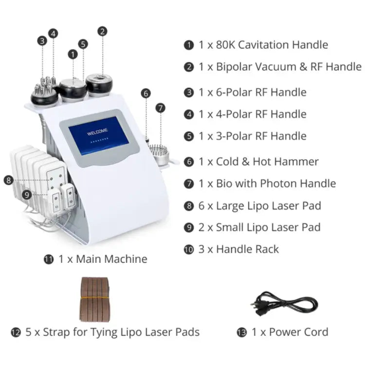 80K Ultrasonic Cavitation Machine - 9 In 1