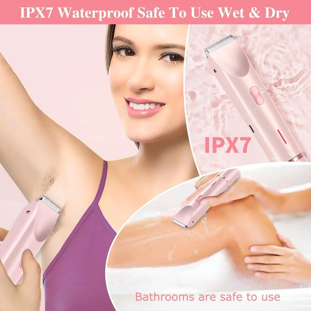 AquaGlow | Sleek Waterproof Rechargeable Bikini Trimmer for Women