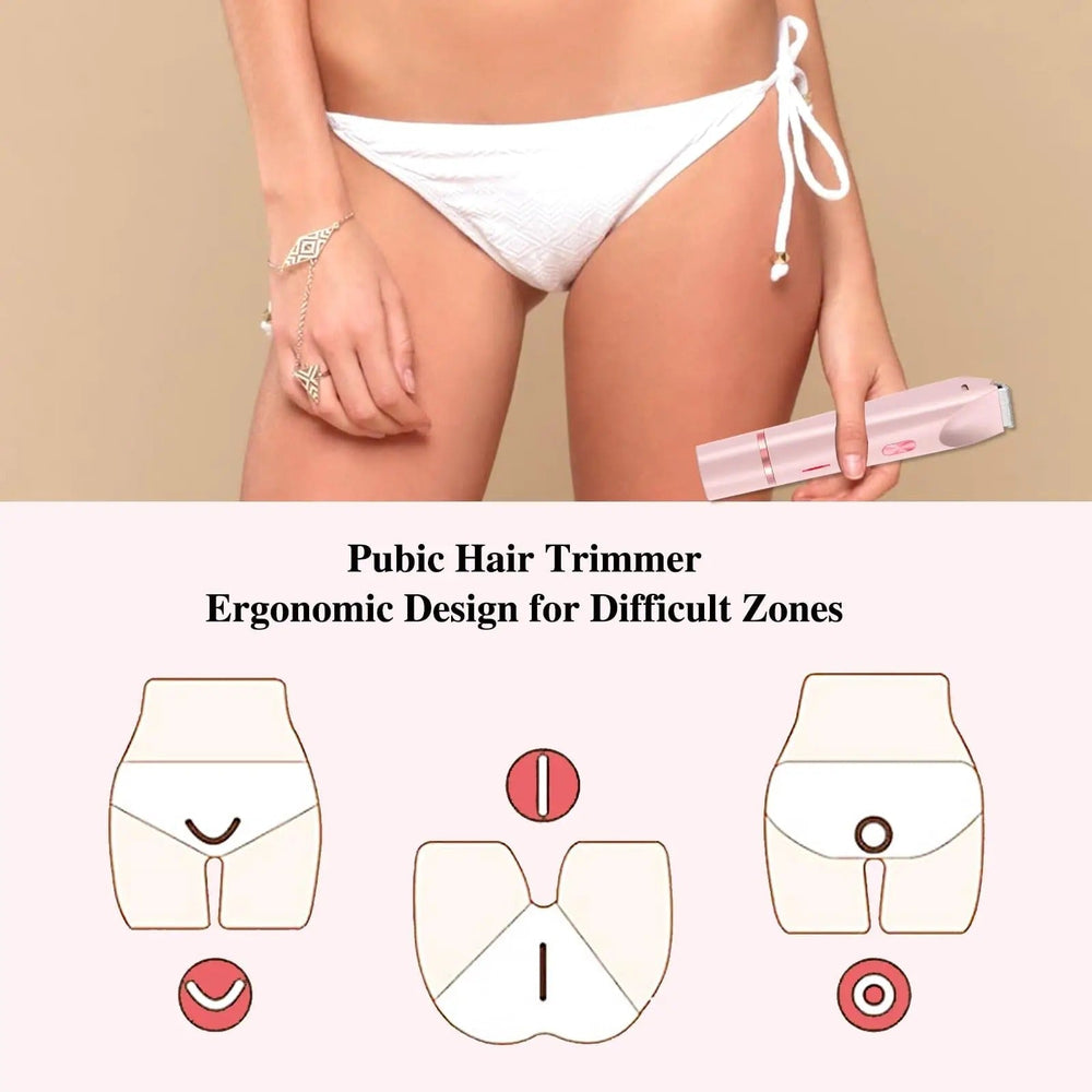 AquaGlow | Sleek Waterproof Rechargeable Bikini Trimmer for Women