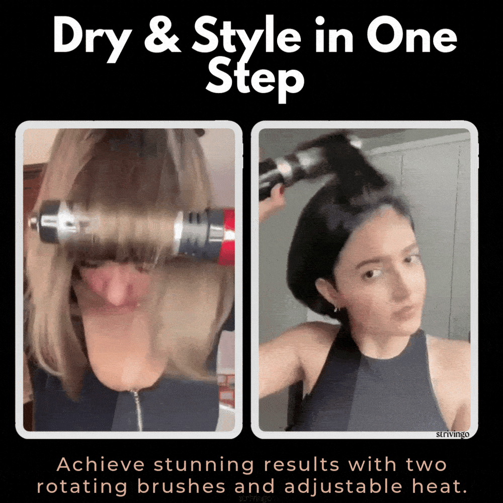 AureaGlow | Innovative Rotating 2-in-1 Hair Dryer and Styler