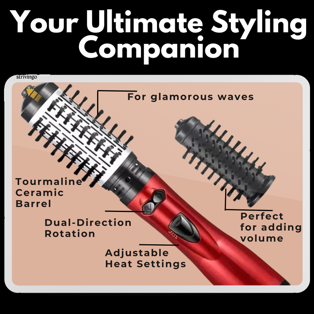 AureaGlow | Innovative Rotating 2-in-1 Hair Dryer and Styler