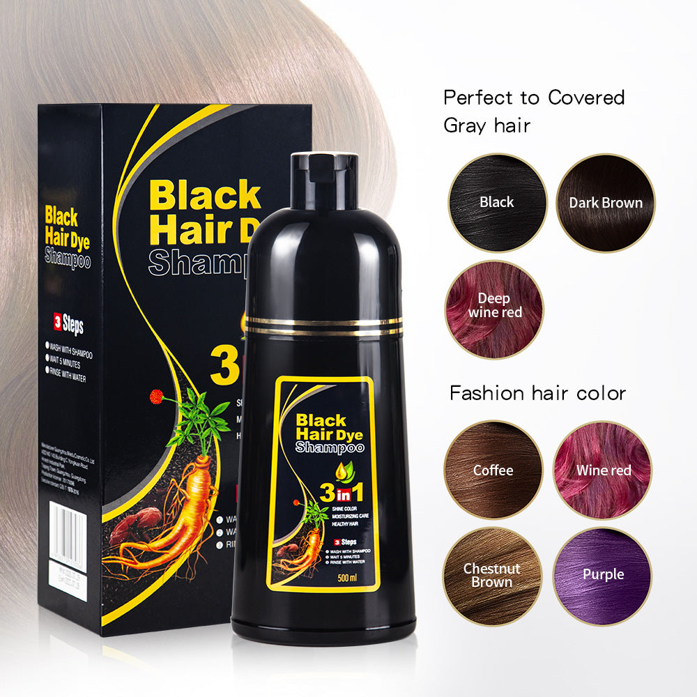 AurumShade | Herbal Nourishing Black Hair Dye Shampoo for Healthy Hair