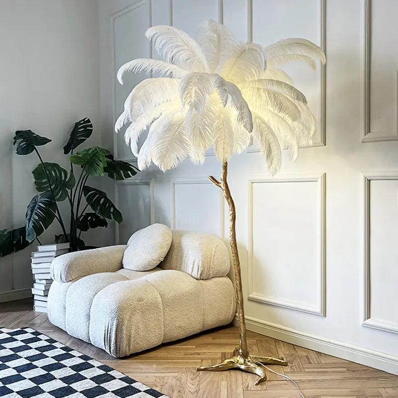 LuxeOstral - Nordic Ostrich Feather Floor Light