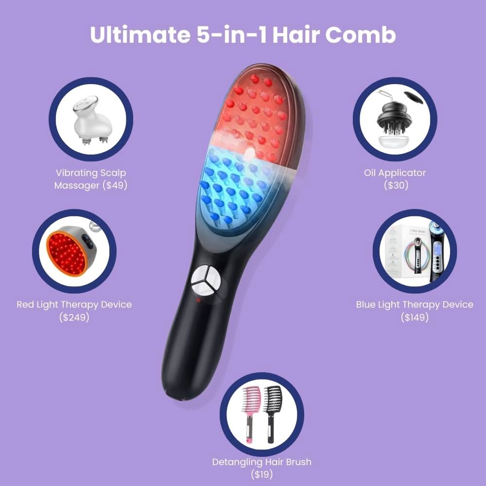 ChicBlend | 5-in-1 Hair Comb for Styling, Massage, and Scalp Care