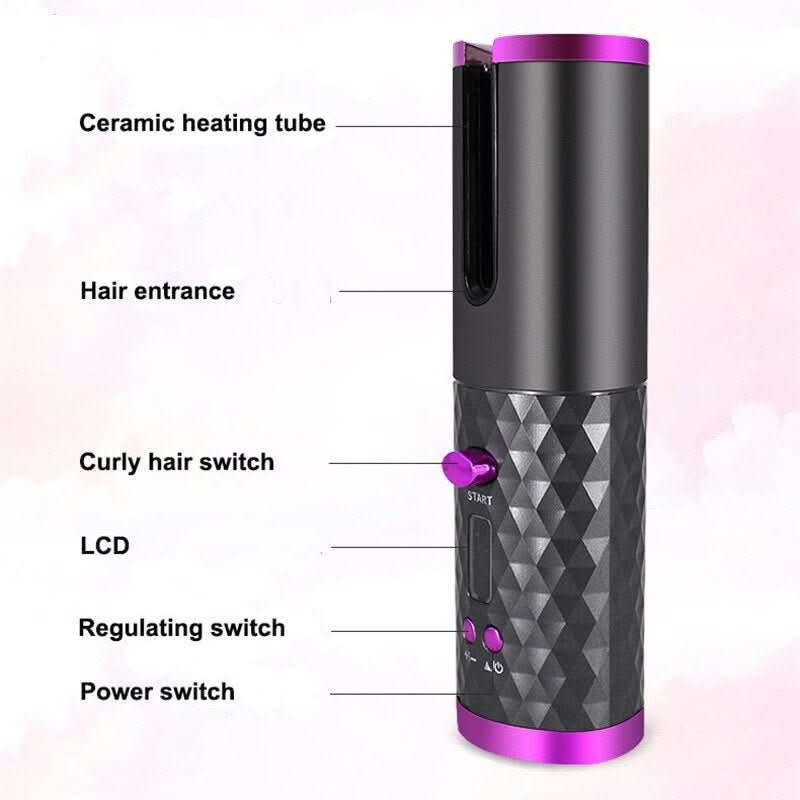 CurlEase | Cordless Hair Curler for Effortless Smooth Curls