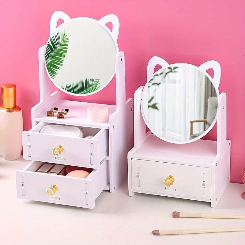 MeowGlow - Cat Ear Makeup Mirror with Storage