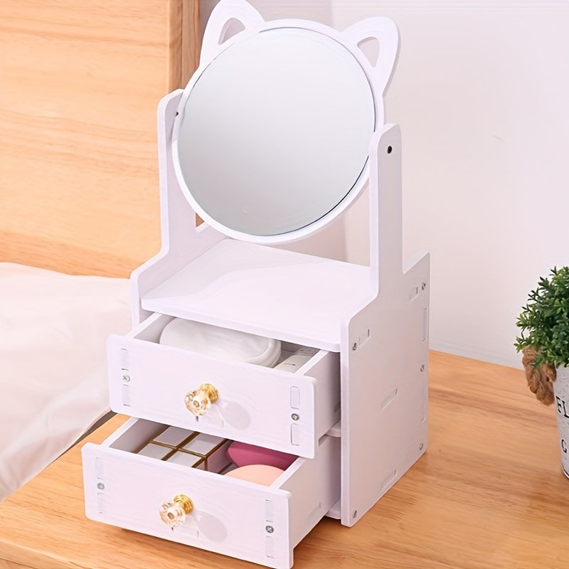 MeowGlow - Cat Ear Makeup Mirror with Storage