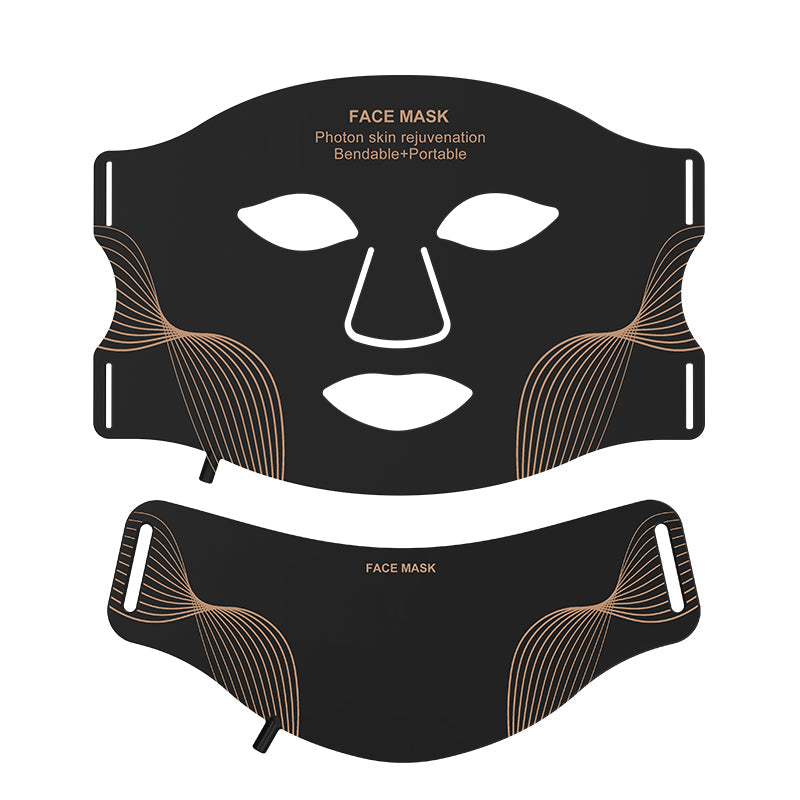 7-Color LED Light Therapy Silicone Mask for Face and Neck , 103 LED Beads,309 Chips