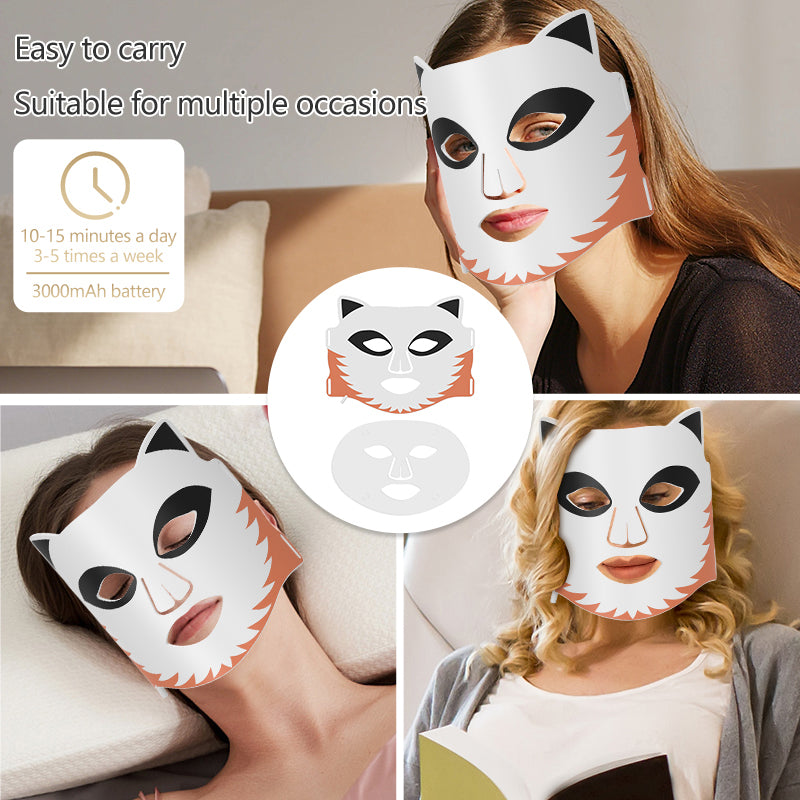 Revolutionize Your Skincare Routine:The Ultimate 4-Color LED Light Therapy & Ice Cooling Silicone Mask, 276 LED Beads