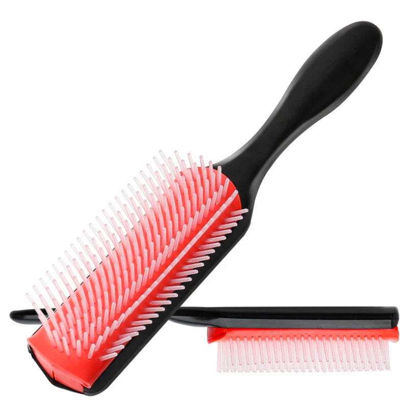 CurlEase - 9-Row Detangling Brush for Straight & Curly Hair