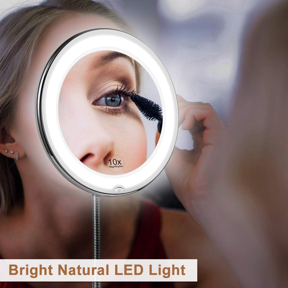 Lunara | Elegant LED Magnifying Makeup Vanity Mirror with Flexible Gooseneck