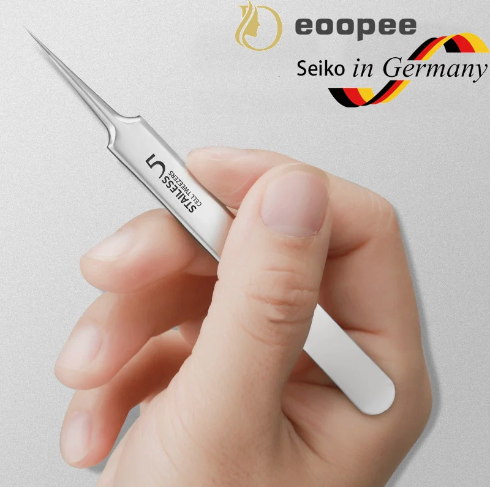 Lunaria | Precision Ultra Slim Stainless Steel Tweezers for Flawless Skin