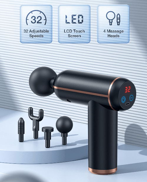 MassageGun Pro | Portable Massage Gun with 4 Heads for Muscle Relief